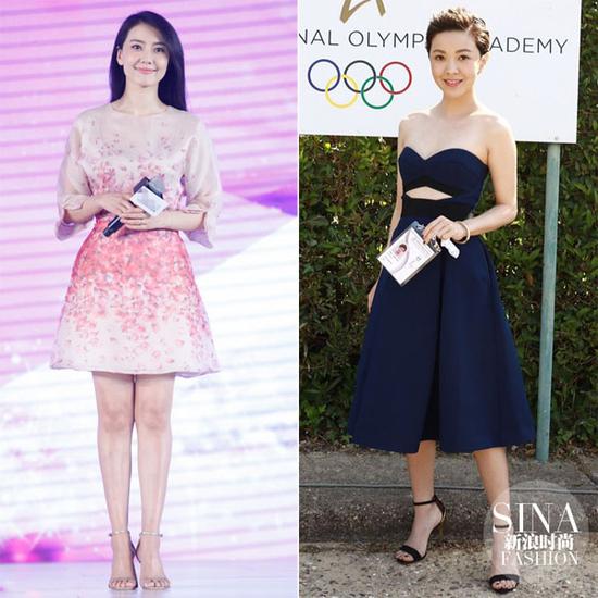 高圓圓、郭采潔示范一字鞋