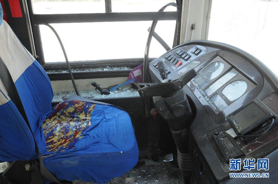 　事發(fā)公交車駕駛室（8月20日攝）。