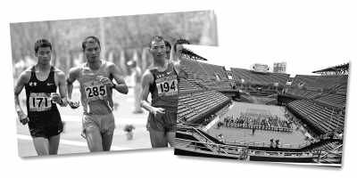 左圖:5月10日,遼寧隊選手耿志耀(左一)在十二運男子50公里競走比賽中。 　　新華社記者 李 鋼攝 　　右圖:6月10日,十二運網(wǎng)球團體賽在大連正式開拍,部分比賽遭遇了“零觀眾”的尷尬場面。 　　人民視覺