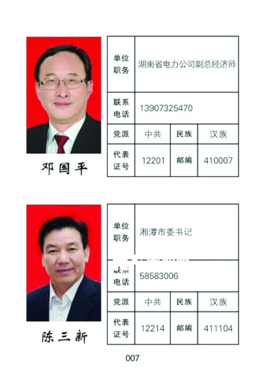 湘潭市人大常委會官網(wǎng)公開的湖南省委書記徐守盛和湘潭市委書記陳三新的信息。兩人均為湘潭選出的湖南省人大代表，陳三新同時是湘潭市人大代表。</p><p>