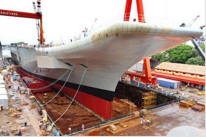 資料圖：印度首艘國產(chǎn)航母“維克蘭特”號(hào)。