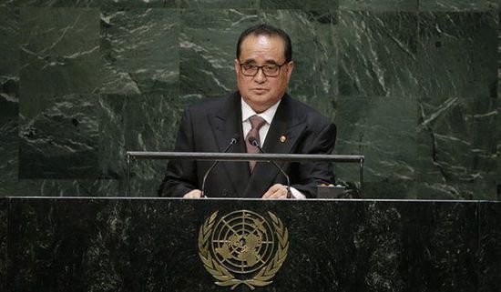 9月27日，朝鮮外相李洙墉在聯(lián)大發(fā)表講話。