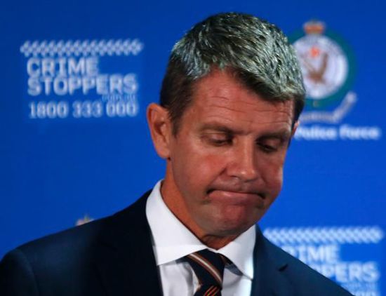 　新南威爾士州州長Mike Baird出席新聞發(fā)布會。
