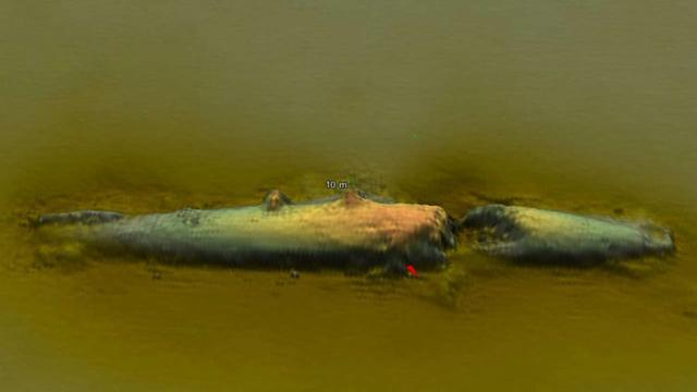 圖為U-78潛艇的聲納掃描圖。