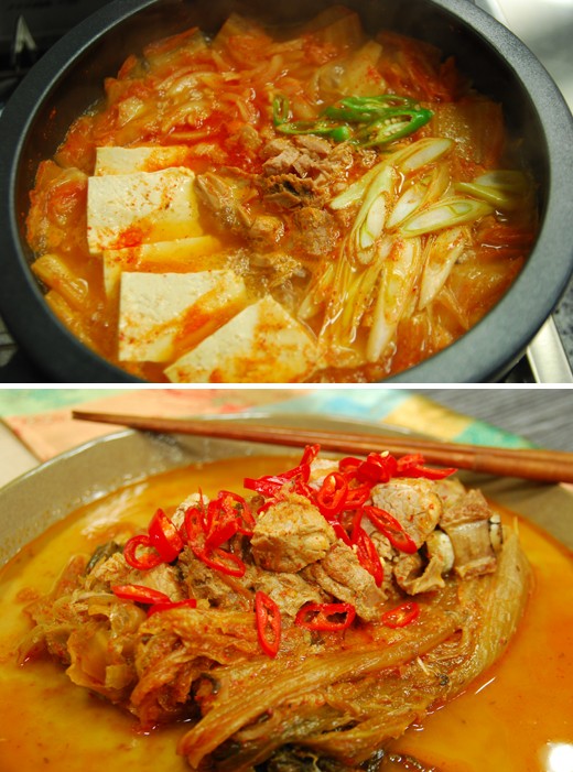 　　上圖為金槍魚泡菜湯,下圖為泡菜雜燴湯。