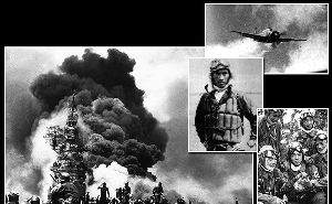 太平洋戰(zhàn)爭后期神風特攻隊實施自殺式攻擊成員駕駛裝載單程燃料的戰(zhàn)機沖向美軍艦船 太平洋戰(zhàn)爭后期神風特攻隊實施自殺式攻擊成員駕駛裝載單程燃料的戰(zhàn)機沖向美軍艦船