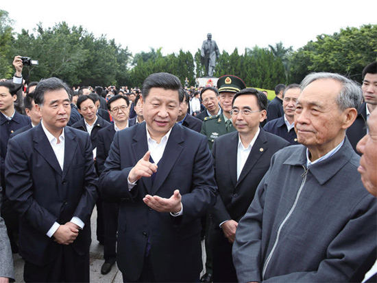 2012 年12 月，習近平任中共中央總書記后首次離京，即到改革前沿的廣東考察