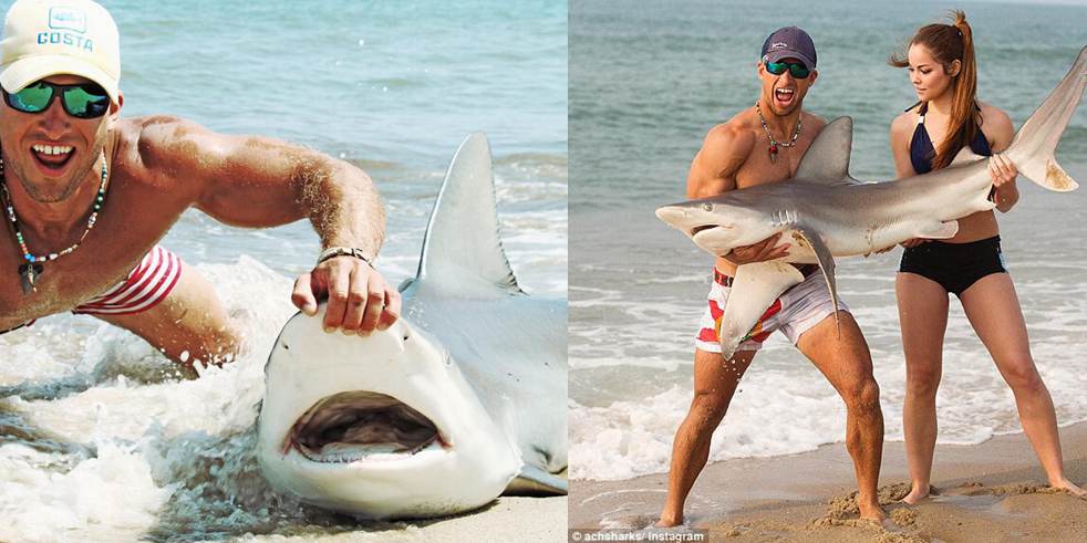 男子徒手抓鯊魚走紅網(wǎng)絡