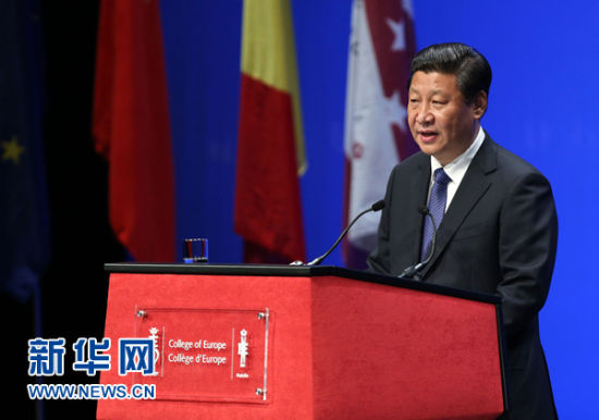 4月1日，國家主席習(xí)近平在比利時布魯日歐洲學(xué)院發(fā)表重要演講。新華社記者 龐興雷 攝