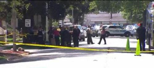 視頻截圖：雙方發(fā)生槍戰(zhàn)的居住區(qū)。