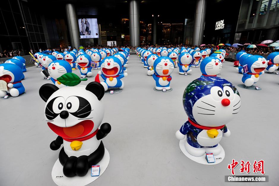 圖為在成都亮相的哆啦A夢。