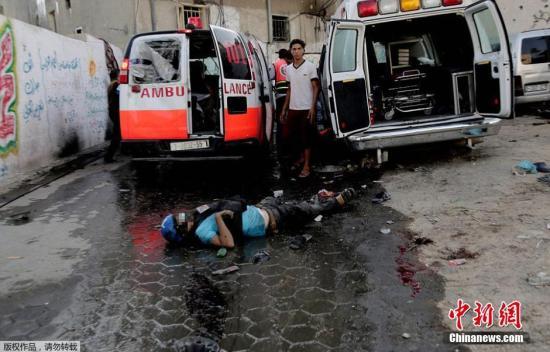 資料圖：加沙，以色列戰(zhàn)機(jī)轟炸一處市場(chǎng)，造成至少17名巴勒斯坦人死亡，200多人受傷。