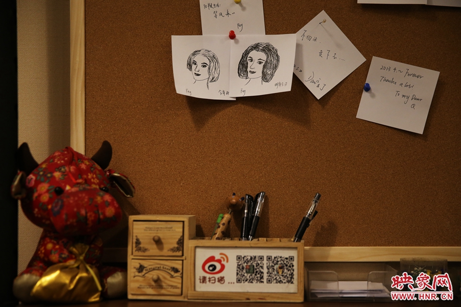 書店內(nèi)留言板一角。